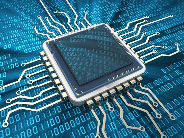 Ilustración digital de la CPU — Foto de Stock