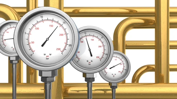 Manometer och rör illustration — Stockfoto