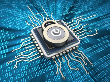 kilitli cpu illüstrasyon