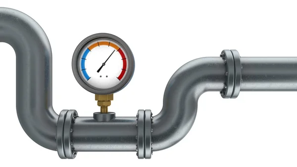 Manometer and pipe illustration — Stock Photo, Image