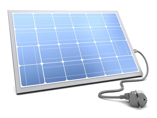 Panneau solaire avec câble d'alimentation — Photo