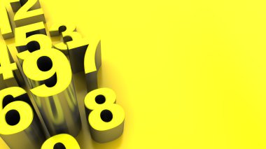 yellow numbers illustration clipart