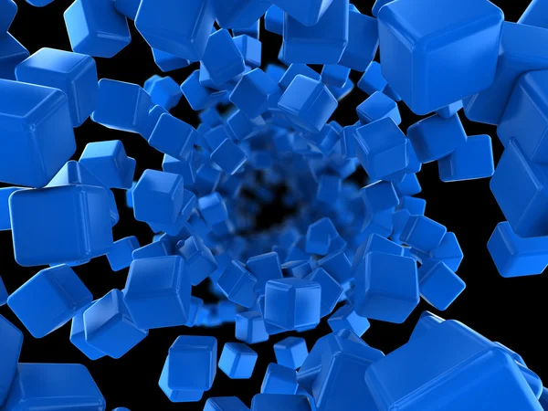 Blue cubes flow — Stock Photo, Image