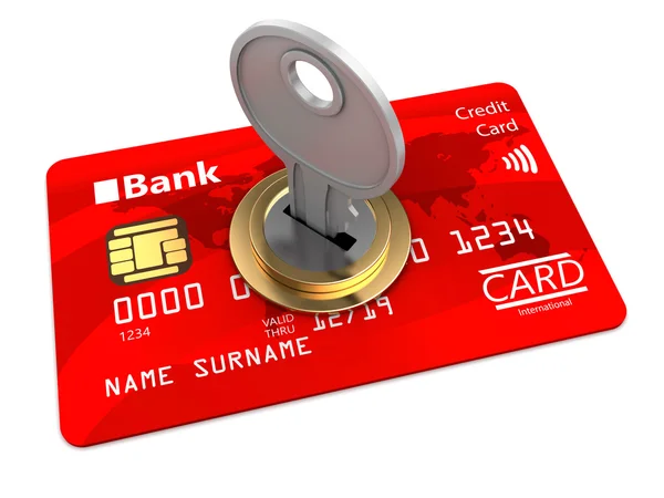 Credit card and key inside — Stock Photo, Image