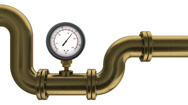 Manometer och pipe illustration — Stockfoto