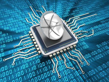 bilgisayar çipi ile anten