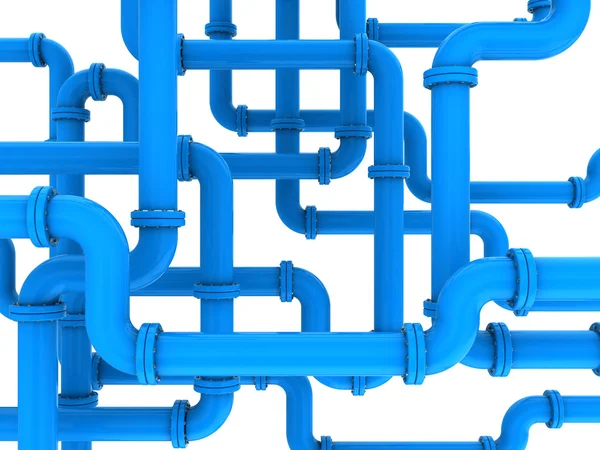 Blue pipes system — Stock Photo, Image
