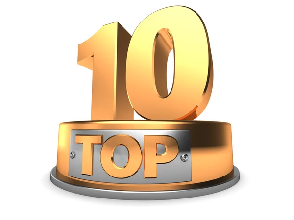 Top 10 symbol over white — Stock Photo, Image