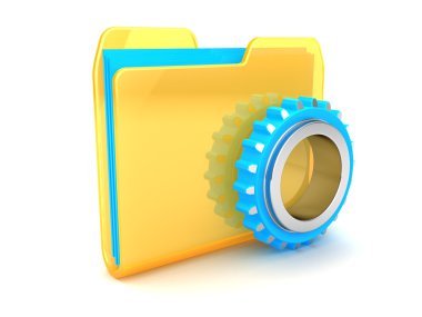 dişli ile klasör simgesi