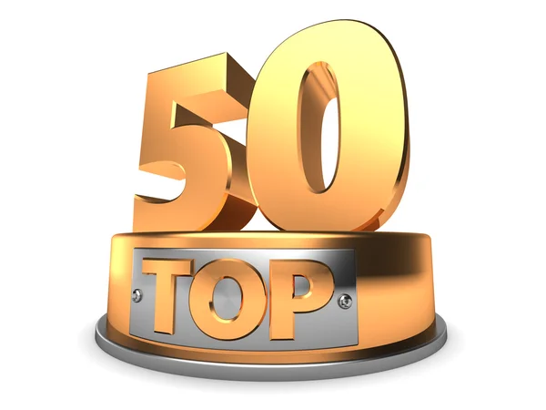 Top 50 symbol over white — Stock Photo, Image