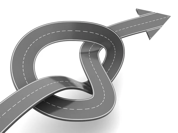 Road knot with arrow — Stock Photo, Image