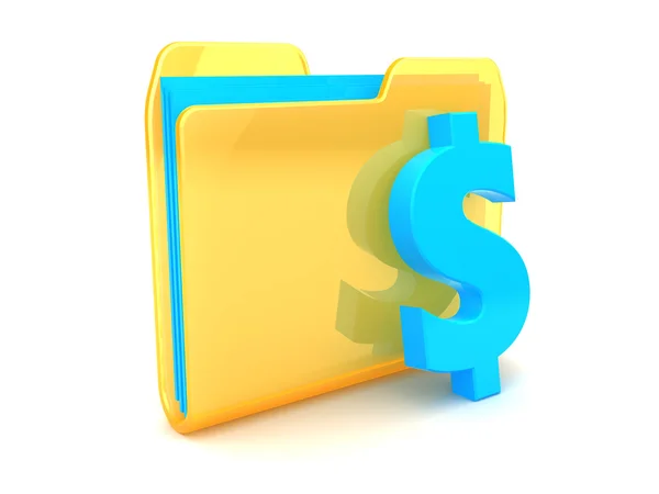 Illustration of folder with dollar — Stock Photo, Image