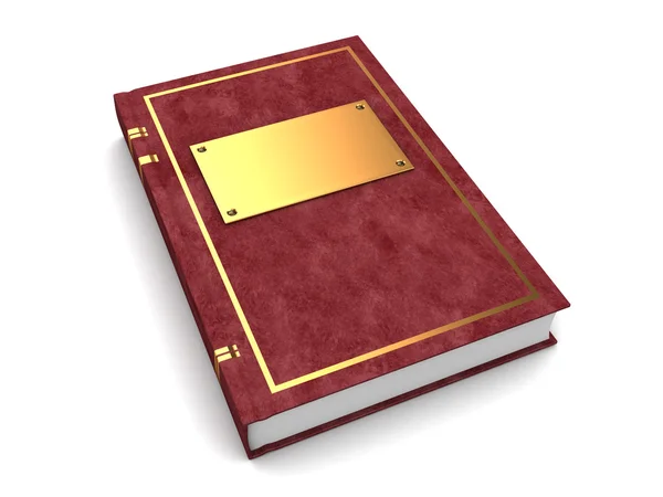 Livro com tampa dourada e couro — Fotografia de Stock
