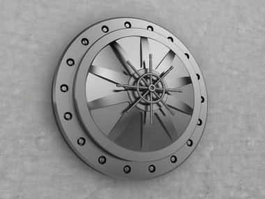 Kasa kapısı ve beton duvar