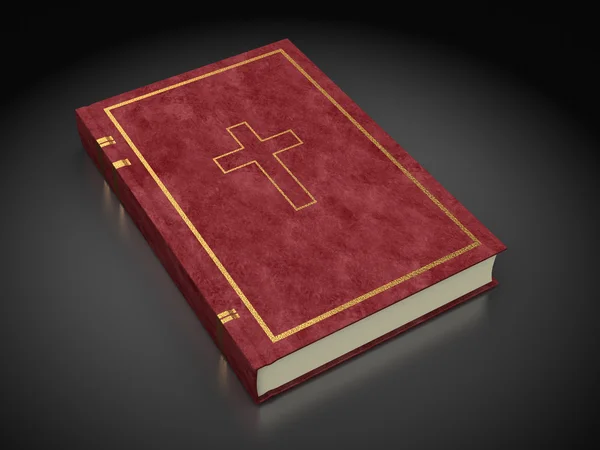 Biblia książka na ciemnym — Zdjęcie stockowe