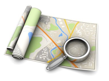 harita ve cam büyütme