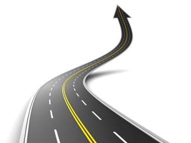 Ok sembolü yukarı yönlü yol