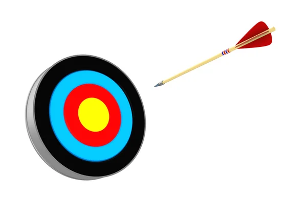 Arrow flying to target — Stock Photo, Image