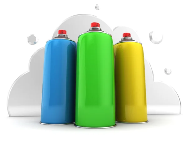 Tres botellas de spray — Foto de Stock