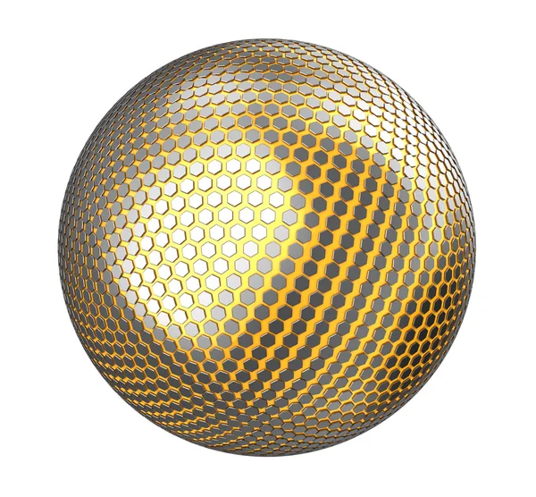 Abstract hexagons textured sphere — Stock Photo, Image