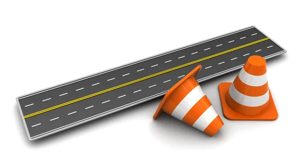 3d road and cones — Stock Photo, Image