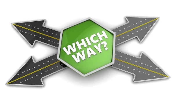 Which way question concept — Stock Photo, Image