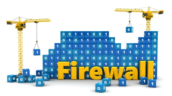 Cranes building firewall — Stock Photo, Image