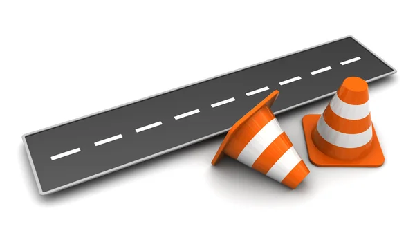 3d road and cones — Stock Photo, Image