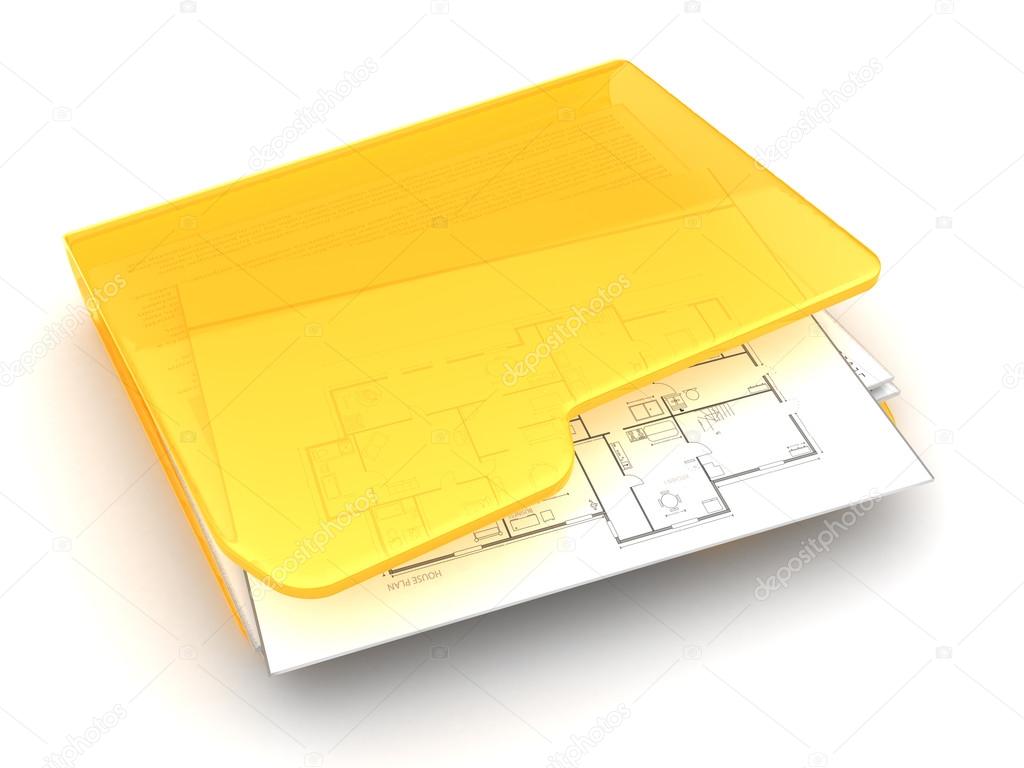Folder icon with blueprints inside