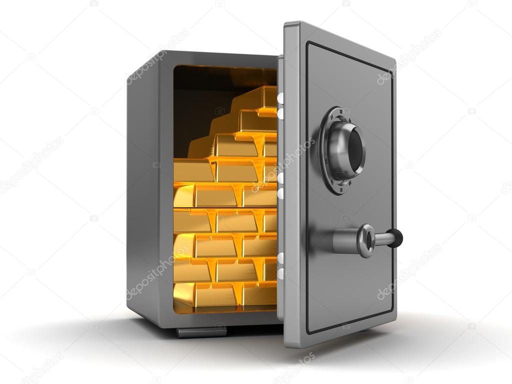 Steel safe full of gold
