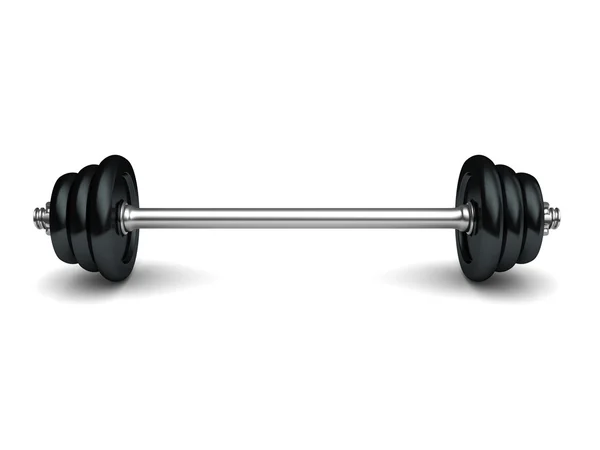 Barbell on white — Stock Photo, Image