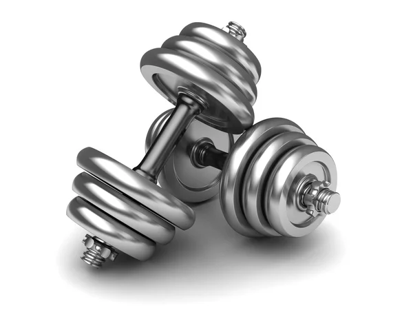 Dumbells geïsoleerd — Stockfoto