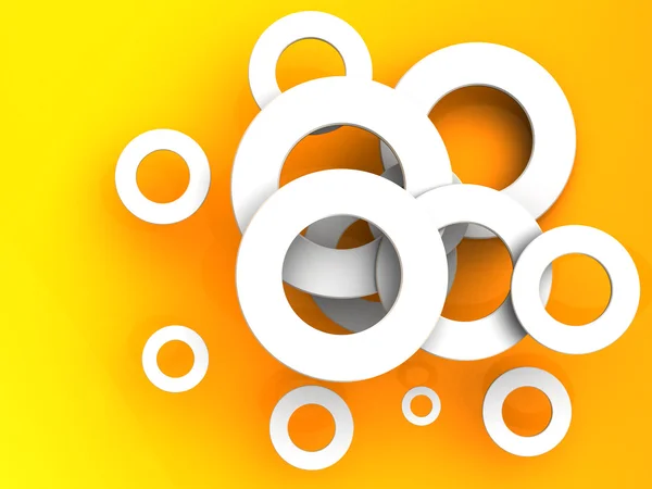 White circles on yellow background — Stock Photo, Image