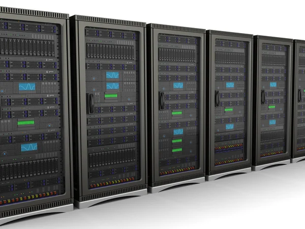 Network servers row — Stock Photo, Image