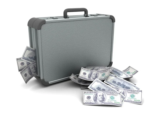 Koffer met geld — Stockfoto
