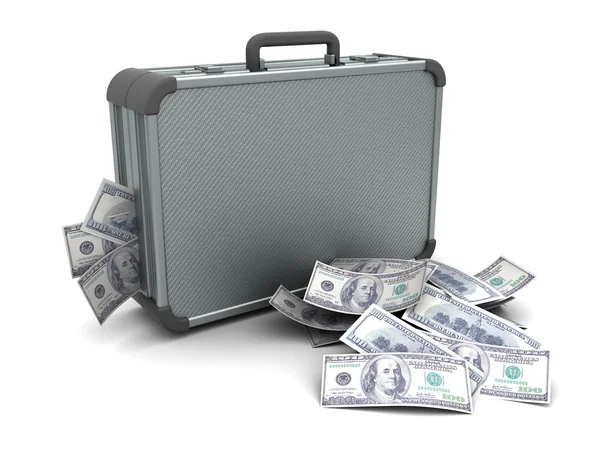 Suitcase with money — Stock Photo, Image