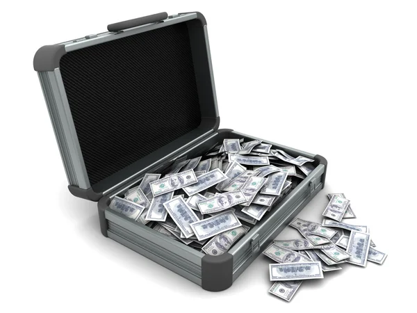 Suitcase with money — Stock Photo, Image