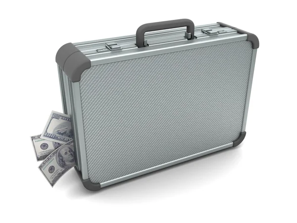 Suitcase with money inside — Stock Photo, Image