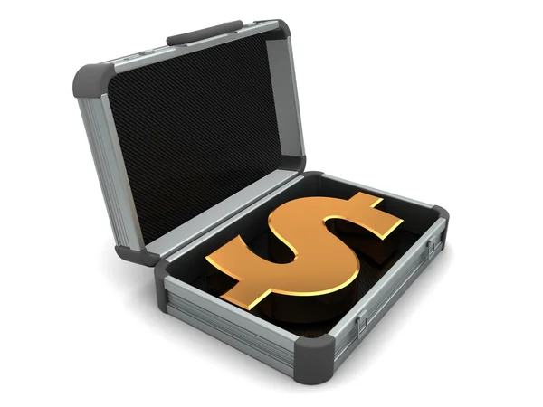 Suitcase with dollar sign — Stock Photo, Image