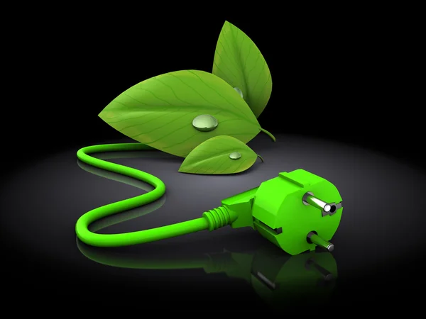 Enchufe de energía verde — Foto de Stock
