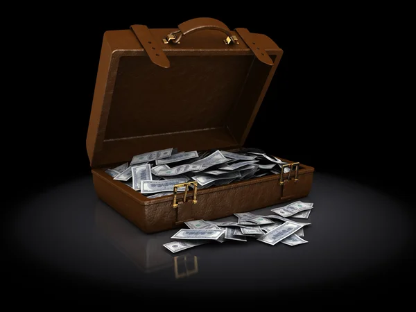 Suitcase full of money — Stock Photo, Image
