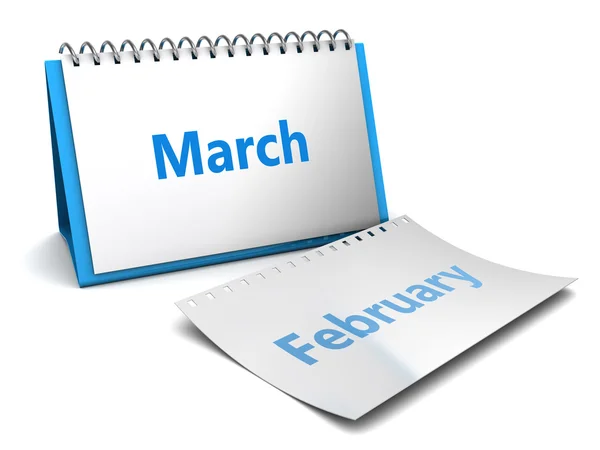 Сторінка календаря місяця березня — стокове фото