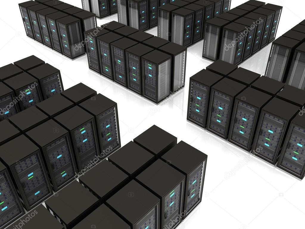 3d illustration of server farm
