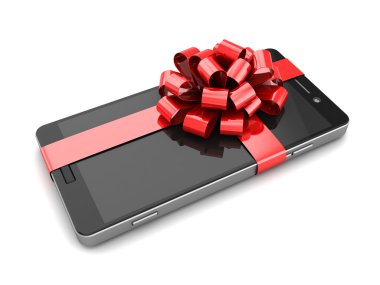 Hediye kurdele ile Smartphone