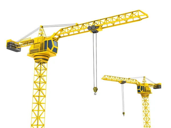 Two cranes over white — Stock Photo, Image