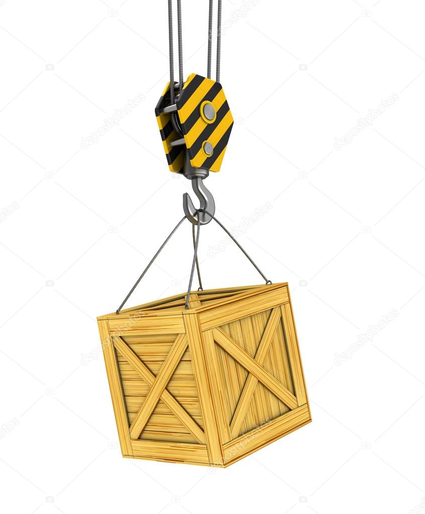 Crane hook and crate