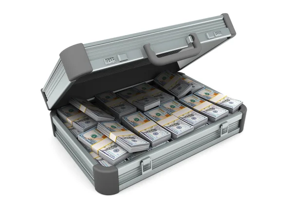 Suitcase full of money — Stock Photo, Image