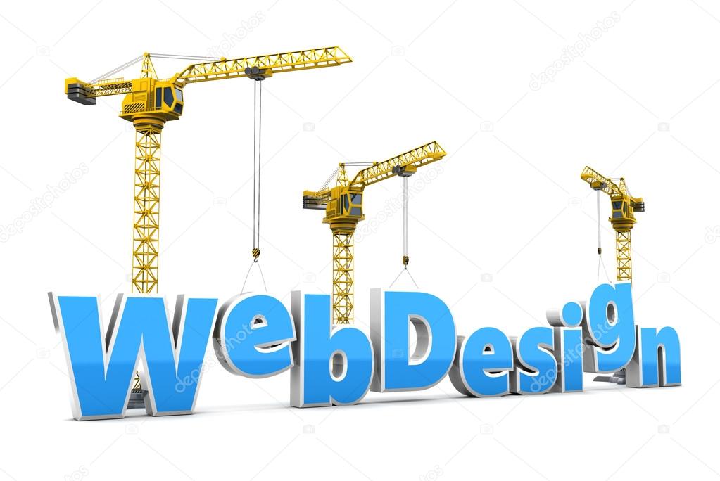 Web design text and cranes