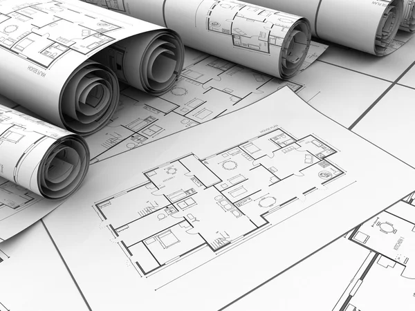 Hus plan ritningar — Stockfoto