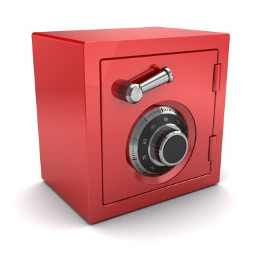 Red plastic safe clipart